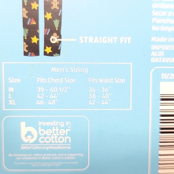 ALDI GEAR CHRISTMAS 2024 Men's L 2pc Cotton Blend Gingerbread Man Pajama Style 2 - Picture 8 of 12